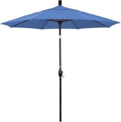 7.5 Ft Market Umbrella Bronze/Red -Clean Pool Supply 2 ft Market Umbrella with Bronze Aluminum Pole 182