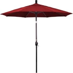 7.5 Ft Market Umbrella Bronze/White -Clean Pool Supply 2 ft Market Umbrella with Bronze Aluminum Pole 79