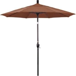 7.5 Ft Market Umbrella Bronze/Navy Blue -Clean Pool Supply 2 ft Market Umbrella with Bronze Aluminum Pole 97