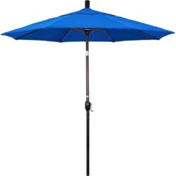 7.5 Ft Market Umbrella Bronze/Navy Blue -Clean Pool Supply 2 ft Market Umbrella with Bronze Aluminum Pole 98