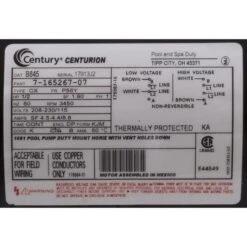 Century A.O. Smith - E-Plus 56Y Square Flange 1/2HP Full Rated Pool And Spa Pump Motor -Clean Pool Supply 2HP Full Rated Pool and Spa Pump Motor 2