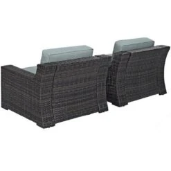 Crosley - Beaufort 2-Piece Outdoor Wicker Seating Set - Brown Finish -Clean Pool Supply Beaufort 2 Piece Outdoor Wicker Seating Set Brown Finish 10