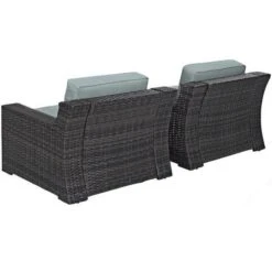 Crosley - Beaufort 2-Piece Outdoor Wicker Seating Set - Brown Finish -Clean Pool Supply Beaufort 2 Piece Outdoor Wicker Seating Set Brown Finish 4