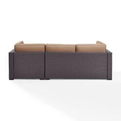 Crosley - Biscayne White 4 Piece Wicker Set With Loveseat, Corner Chair, Ottoman And Coffee Table -Clean Pool Supply Biscayne 4 Piece Wicker Set with Loveseat Corner Chair Ottoman and Coffee Table 47