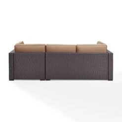 Crosley - Biscayne White 4 Piece Wicker Set With Loveseat, Corner Chair, Ottoman And Coffee Table -Clean Pool Supply Biscayne 4 Piece Wicker Set with Loveseat Corner Chair Ottoman and Coffee Table 54