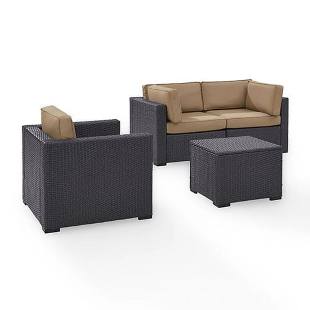 Crosley - Biscayne 4 Piece Wicker Set With Mist Cushions - Two Corner Chairs, Arm Chair & Coffee Table 14 Crosley - Biscayne 4 Piece Wicker Set With Mist Cushions - Two Corner Chairs, Arm Chair & Coffee Table - Image 12