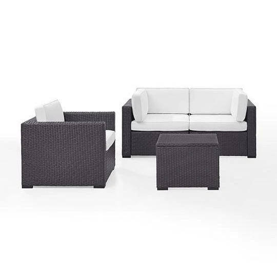 Crosley - Biscayne 4 Piece Wicker Set With Mist Cushions - Two Corner Chairs, Arm Chair & Coffee Table 6 Crosley - Biscayne 4 Piece Wicker Set With Mist Cushions - Two Corner Chairs, Arm Chair & Coffee Table - Image 4