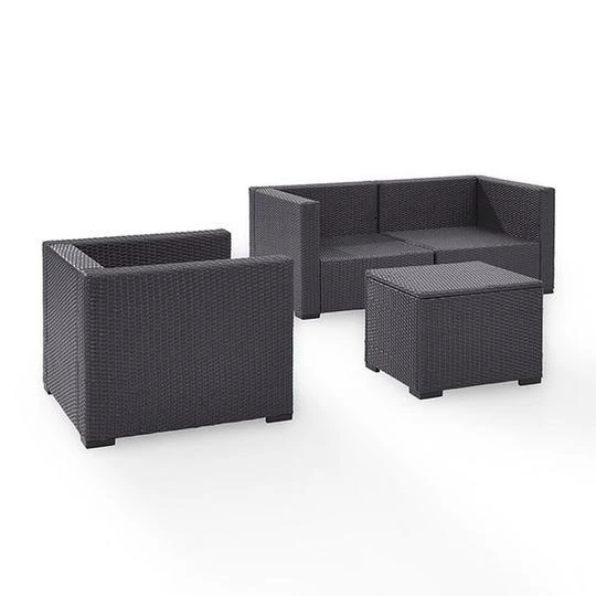 Crosley - Biscayne 4 Piece Wicker Set With Mist Cushions - Two Corner Chairs, Arm Chair & Coffee Table 8 Crosley - Biscayne 4 Piece Wicker Set With Mist Cushions - Two Corner Chairs, Arm Chair & Coffee Table - Image 6