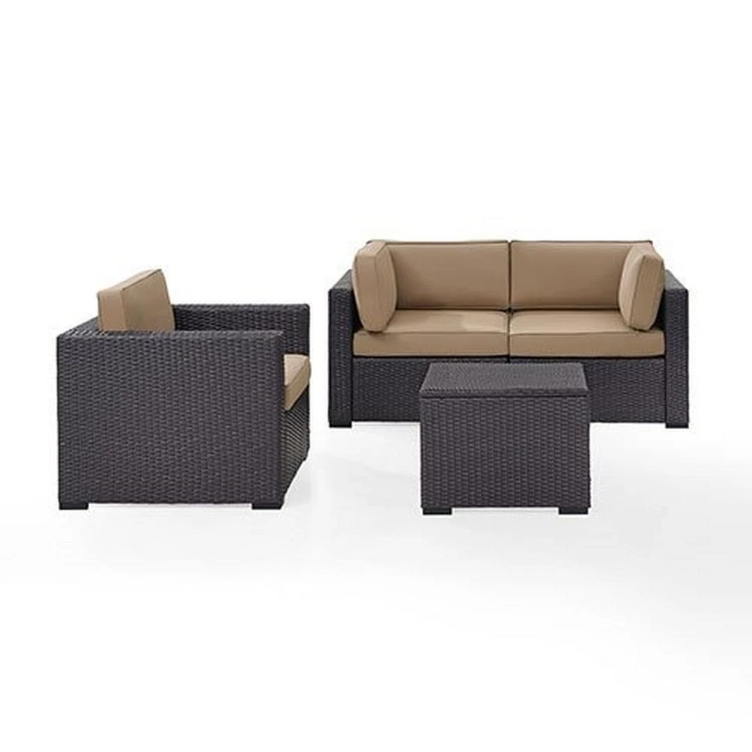 Crosley - Biscayne 4 Piece Wicker Set With Mist Cushions - Two Corner Chairs, Arm Chair & Coffee Table 11 Crosley - Biscayne 4 Piece Wicker Set With Mist Cushions - Two Corner Chairs, Arm Chair & Coffee Table - Image 9