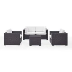 Crosley - Biscayne Mist 5-Piece Wicker Set With 2 Armchairs, 2 Corner Chairs And Coffee Table -Clean Pool Supply Biscayne 5 Piece Wicker Set with 2 Armchairs 2 Corner Chairs and Coffee Table 29