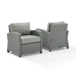 Crosley - Bradenton 2-Piece Outdoor Wicker Armchair Set, Gray 24 Crosley - Bradenton 2-Piece Outdoor Wicker Armchair Set, Gray -Clean Pool Supply Bradenton 2 Piece Outdoor Wicker Armchair Set Gray 10
