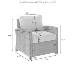 Crosley - Bradenton 2-Piece Outdoor Wicker Armchair Set, Navy -Clean Pool Supply Bradenton 2 Piece Outdoor Wicker Armchair Set Navy 13