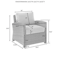 Crosley - Bradenton 2-Piece Outdoor Wicker Armchair Set, Navy -Clean Pool Supply Bradenton 2 Piece Outdoor Wicker Armchair Set Navy 6