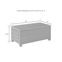 Crosley - Bradenton 2-Piece Outdoor Wicker Conversation Set, Gray -Clean Pool Supply Bradenton 2 Piece Outdoor Wicker Conversation Set Gray 5