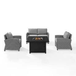 Bradenton 4-Piece Wicker Convers Set With Fire Table -Clean Pool Supply Bradenton 4 Piece Wicker Convers Set with Fire Table 10