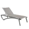 Chaise Lounge Solid Gray Sling On Platinum Gray Frame -Clean Pool Supply Chaise Lounge Solid Gray Sling on Platinum Gray Frame