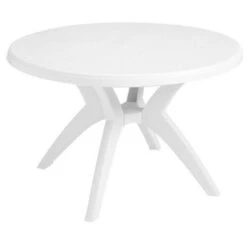 GROSFILLEX - Ibiza 46-in. Round Resin Table - Sandstone -Clean Pool Supply Contract Grade Resin Outdoor Tables 2