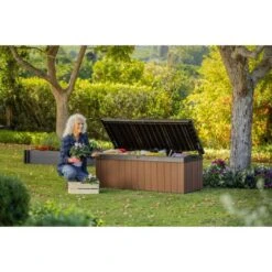 Keter - Darwin 100 Gallon Resin Large Deck Box, Brown -Clean Pool Supply Darwin 100 Gallon Resin Large Deck Box Brown 5