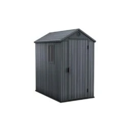 Keter - Darwin 4 X 6 Outdoor Shed, Grey -Clean Pool Supply Darwin 4 x 6 Outdoor Shed Grey 4