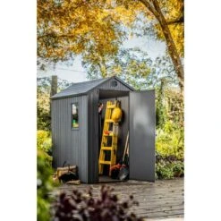 Keter - Darwin 4 X 6 Outdoor Shed, Grey -Clean Pool Supply Darwin 4 x 6 Outdoor Shed Grey 6