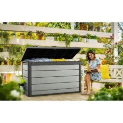 Keter - Denali Deck Box 200 Gallons, Grey -Clean Pool Supply Denali Deck Box 200 Gallons Grey 5