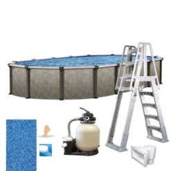 Epic 12'x24' X 52" Oval Above Ground Pool Package