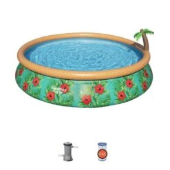 Bestway - Fast Set Paradise Palms 15' Round Inflatable Pool Set 36 Bestway - Fast Set Paradise Palms 15' Round Inflatable Pool Set -Clean Pool Supply Fast Set Paradise Palms 15 Round Inflatable Pool Set 14