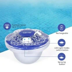 Sondpex - Floating Spray Fountain With Light Show -Clean Pool Supply Floating Spray Fountain with Light Show 7
