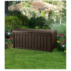 Keter - Glenwood 101 Gallon Deck Box, Brown -Clean Pool Supply Glenwood 101 Gallon Deck Box Brown 4