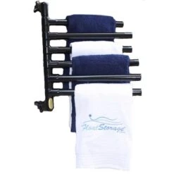 Float Storage - Hanging Towel Rack, Black - 6 Towels 8 Float Storage - Hanging Towel Rack, Black - 6 Towels -Clean Pool Supply Hanging Towel Rack Black 6 Towels 2