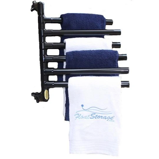 Float Storage - Hanging Towel Rack, Black - 6 Towels 3 Float Storage - Hanging Towel Rack, Black - 6 Towels