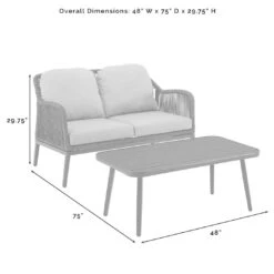 Crosley - Haven 2-Piece Outdoor Wicker Conversation Set -Clean Pool Supply Haven 2 Piece Outdoor Wicker Conversation Set 15