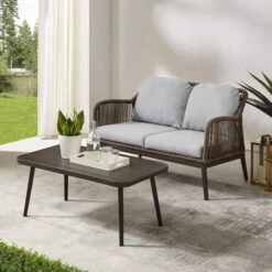 Crosley - Haven 2-Piece Outdoor Wicker Conversation Set -Clean Pool Supply Haven 2 Piece Outdoor Wicker Conversation Set 3