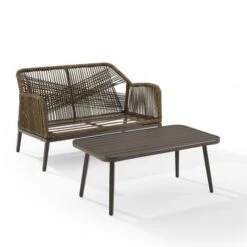 Crosley - Haven 2-Piece Outdoor Wicker Conversation Set -Clean Pool Supply Haven 2 Piece Outdoor Wicker Conversation Set 5