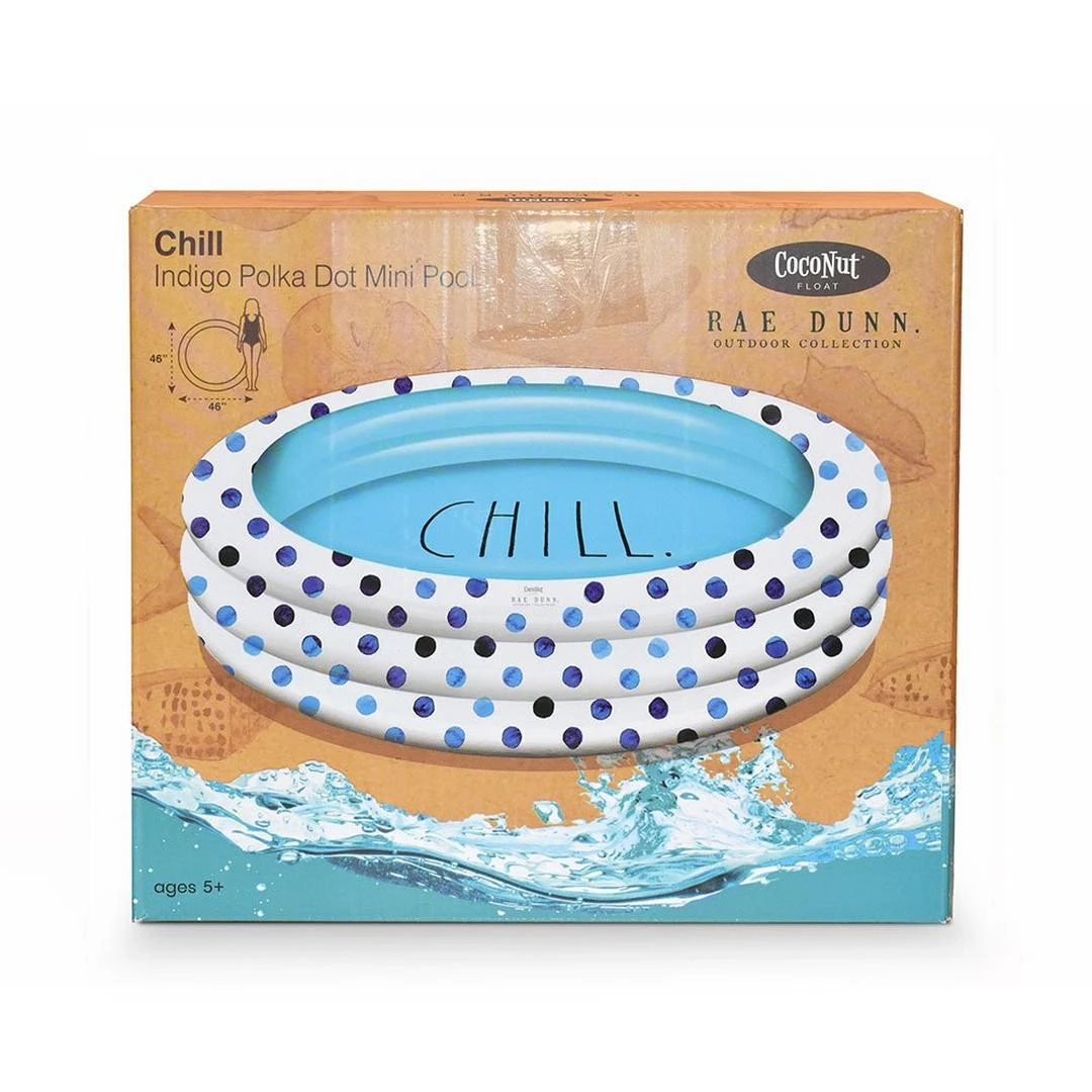 Rae Dunn - Indigo Polka Dot Inflatable Mini Pool - Chill 6 Rae Dunn - Indigo Polka Dot Inflatable Mini Pool - Chill - Image 4