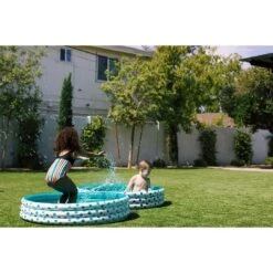 Rae Dunn - Indigo Polka Dot Inflatable Mini Pool - Relax -Clean Pool Supply Indigo Polka Dot Inflatable Mini Pool Relax 5