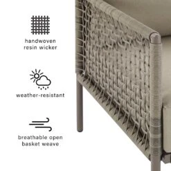 Crosley - KO70272LB-TE Cali Bay 5-Piece Taupe Wicker And Metal Sofa Set -Clean Pool Supply KO70272LB TE Cali Bay 5 Piece Taupe Wicker and Metal Sofa Set 15