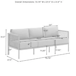 Crosley - KO70272LB-TE Cali Bay 5-Piece Taupe Wicker And Metal Sofa Set -Clean Pool Supply KO70272LB TE Cali Bay 5 Piece Taupe Wicker and Metal Sofa Set 19