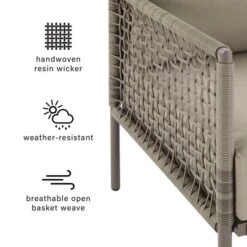 Crosley - KO70272LB-TE Cali Bay 5-Piece Taupe Wicker And Metal Sofa Set -Clean Pool Supply KO70272LB TE Cali Bay 5 Piece Taupe Wicker and Metal Sofa Set 5