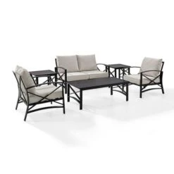 Kaplan 6-Pc Outdoor Seating Set - Oatmeal -Clean Pool Supply Kaplan 6 Pc Outdoor Seating Set 1