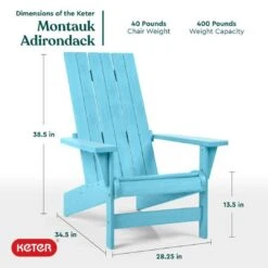 Keter - Montauk Adirondack Chair, Seafoam 9 Keter - Montauk Adirondack Chair, Seafoam -Clean Pool Supply Montauk Adirondack Chair Seafoam 3