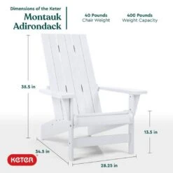 Keter - Montauk Adirondack Chair, White -Clean Pool Supply Montauk Adirondack Chair White 3