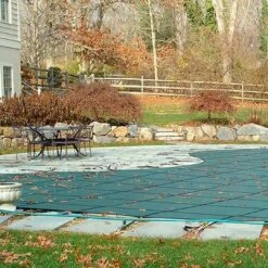 GLI - Original Mesh 16' X 36' Rectangle Safety Cover With 4' X 8' Center End Step, Green -Clean Pool Supply Original Mesh 16 x 36 Rectangle Safety Cover with 4 x 8 Center End Step Green 12