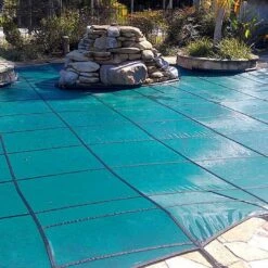 GLI - Original Mesh 16' X 36' Rectangle Safety Cover With 4' X 8' Center End Step, Green -Clean Pool Supply Original Mesh 16 x 36 Rectangle Safety Cover with 4 x 8 Center End Step Green 9