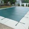 GLI - 18' X 36' Rectangle With 4' X 8' Left Side Step Mesh Safety Pool Cover, Tan -Clean Pool Supply Original Mesh 18 x 36 Rectangle with 4 x 8 Left Side Step Safety Pool Cover 2