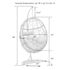 Crosley - Cleo Indoor/Outdoor Wicker Hanging Egg Chair -Clean Pool Supply Outdoor Wicker Hanging Egg Chair 13