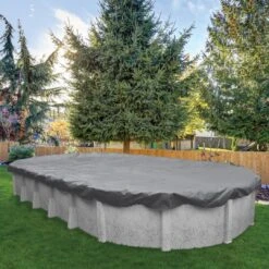 Midwest Canvas - 16' X 25' Oval Winter Pool Cover, 16 Year Warranty, Silver -Clean Pool Supply Oval Winter Pool Cover 16 Year Warranty Silver 7
