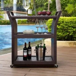 Palm Harbor Wicker Bar Cart -Clean Pool Supply Palm Harbor Wicker Bar Cart 6