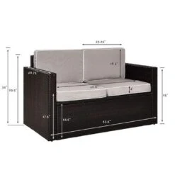 Crosley - Palm Harbor Wicker Loveseat -Clean Pool Supply Palm Harbor Wicker Loveseat 10