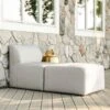 Big Joe - Patio 2-Piece Sectional Couch, Light Gray -Clean Pool Supply Patio 2 Piece Sectional Couch Light Gray